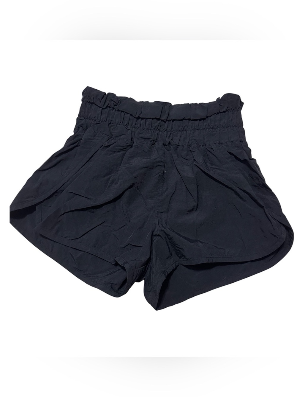 Zenana Outfitters Black High-Waist Paperbag Shorts